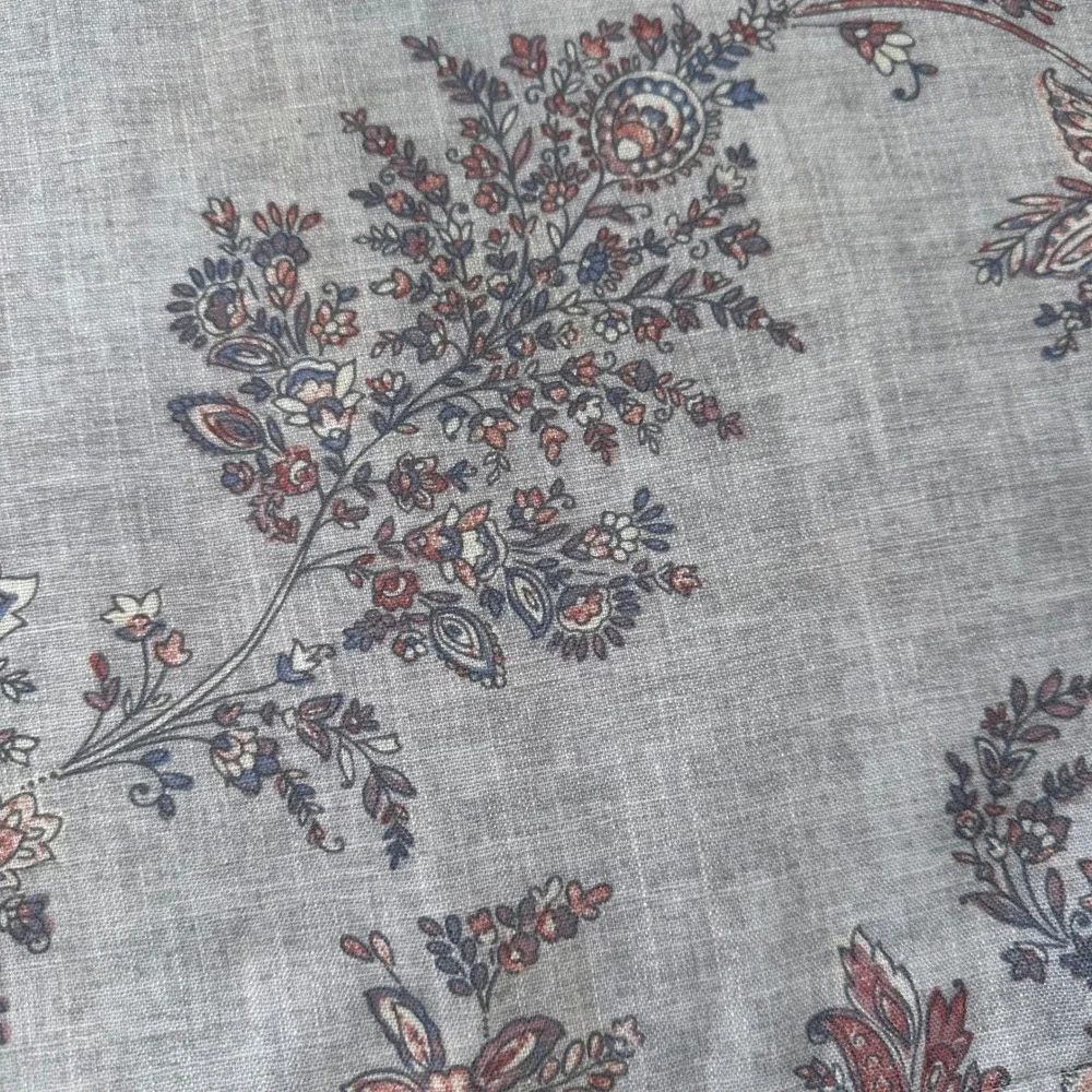Set of 6 Paisley Fabric Placemat Neutral Earth Tones Linen Blend Farmhouse Decor